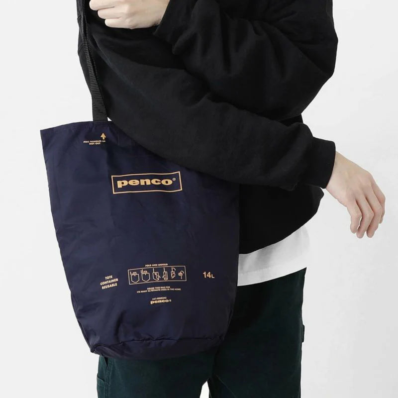 HIGHTIDE Penco Foldable Bucket Tote - Navy