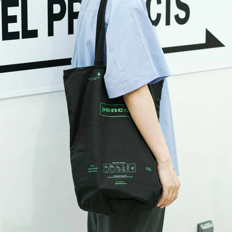 HIGHTIDE Penco Foldable Bucket Tote - Black
