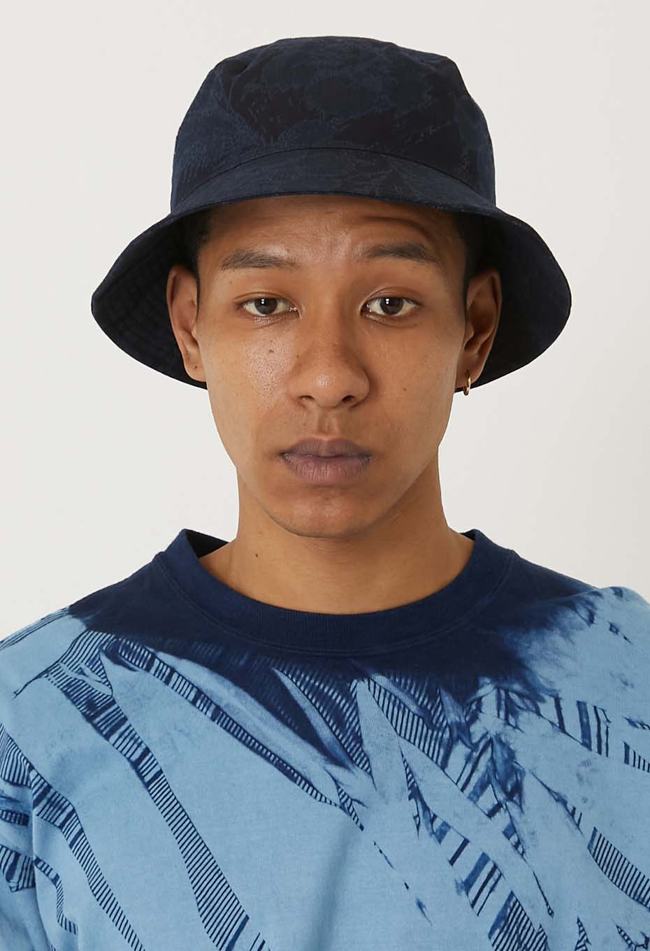 Blue Blue Japan Unisex Woven Nylon/Satin Tsujigahana Bucket Hat
