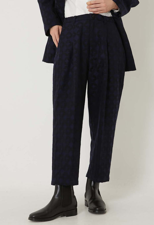 Blue Blue Japan Woman's Shippo Jacquard Tuck Pants