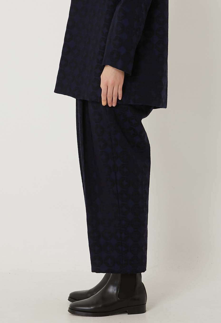 Blue Blue Japan Woman's Shippo Jacquard Tuck Pants