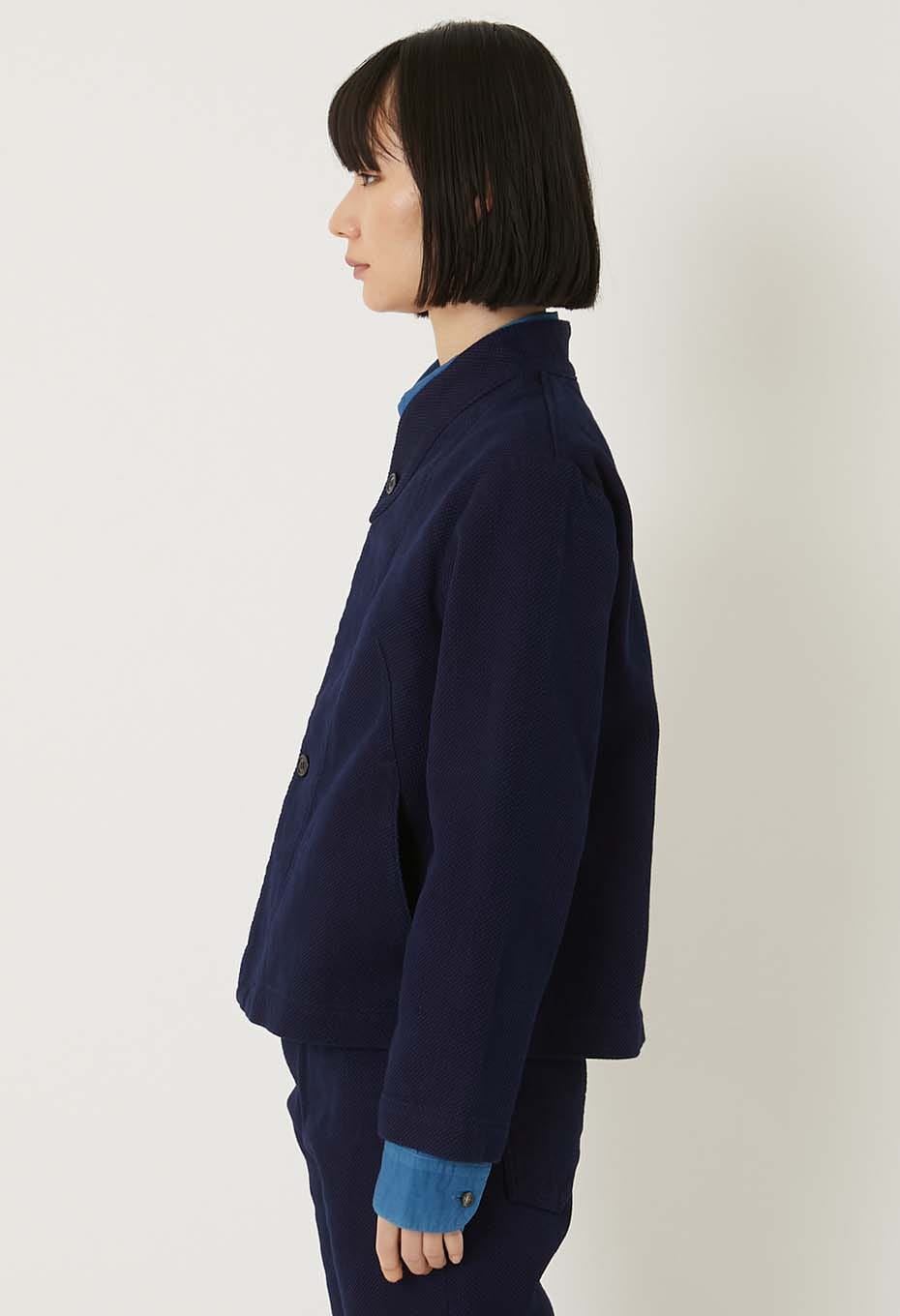 Blue Blue Japan Woman's Sashiko Double Cloth Haori Jacket