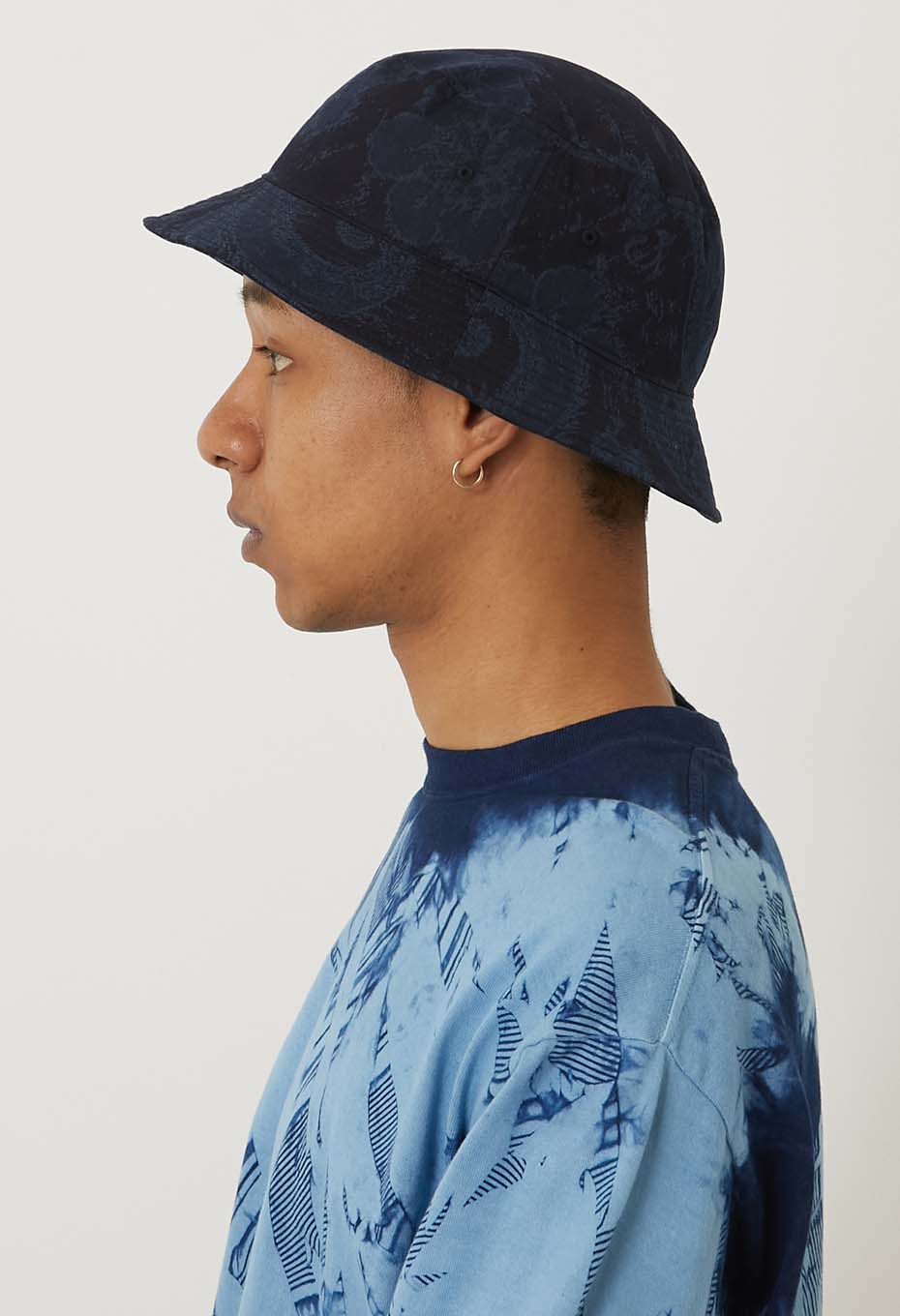 Blue Blue Japan Unisex Woven Nylon/Satin Tsujigahana Bucket Hat