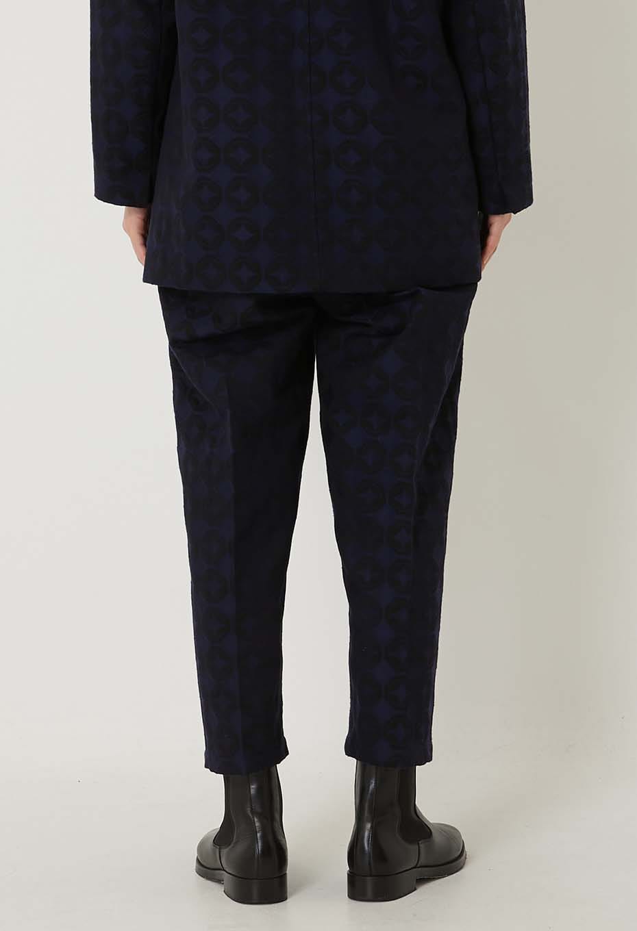 Blue Blue Japan Woman's Shippo Jacquard Tuck Pants