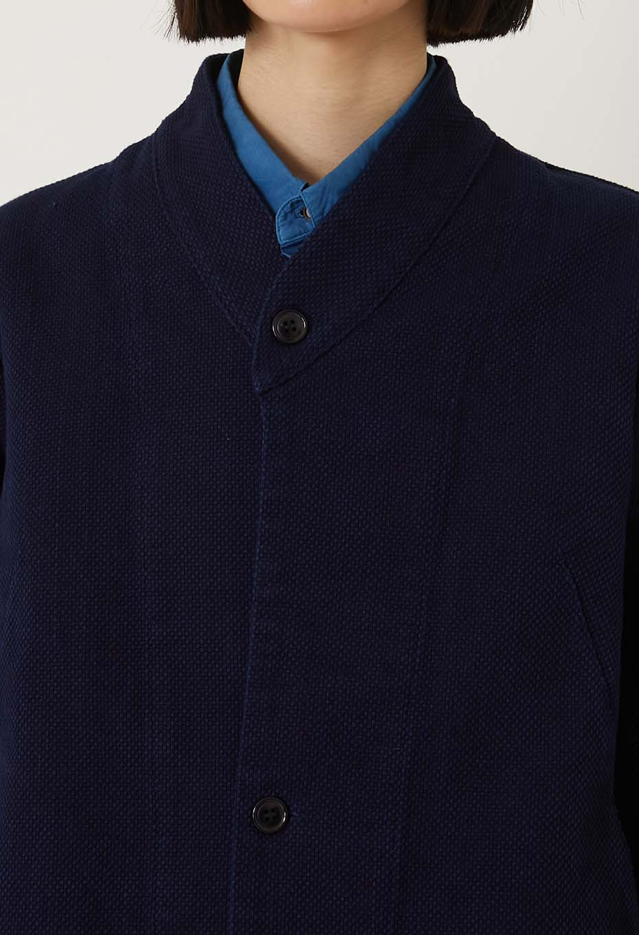 Blue Blue Japan Woman's Sashiko Double Cloth Haori Jacket