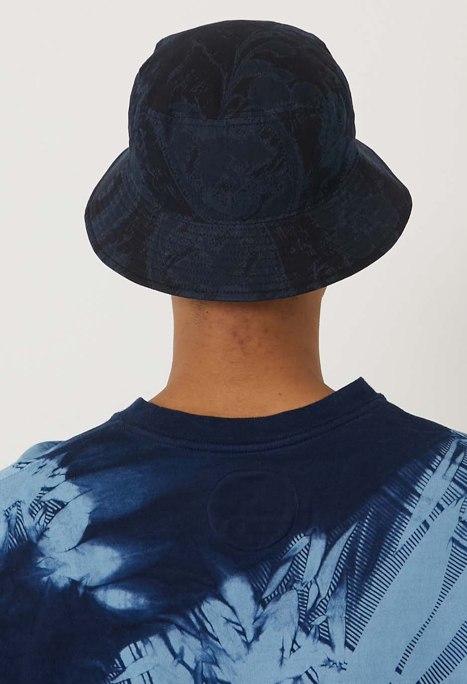 Blue Blue Japan Unisex Woven Nylon/Satin Tsujigahana Bucket Hat