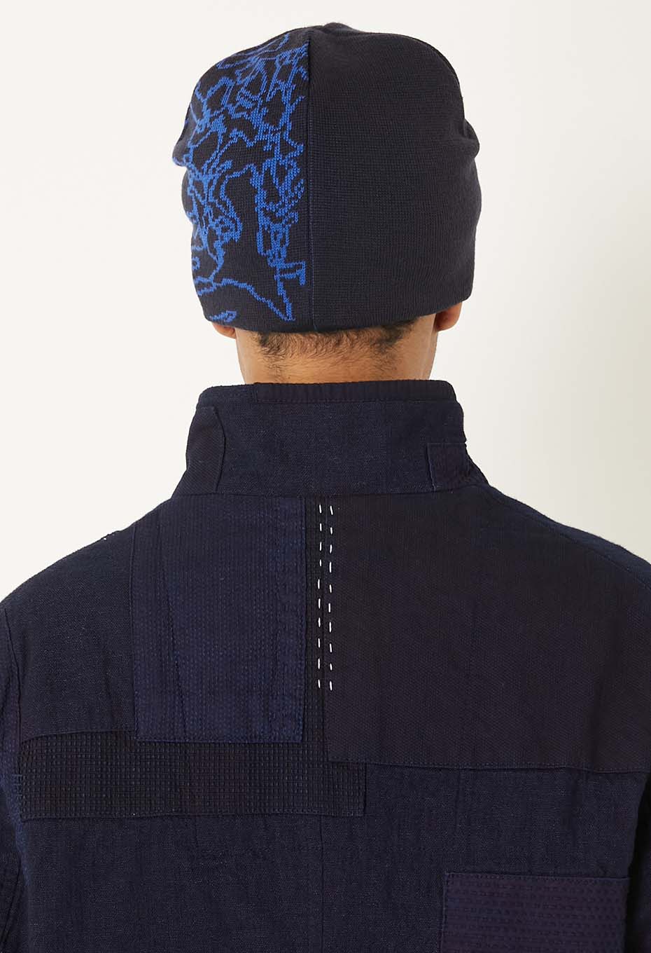 Blue Blue Japan Jacquard Beanie - Navy