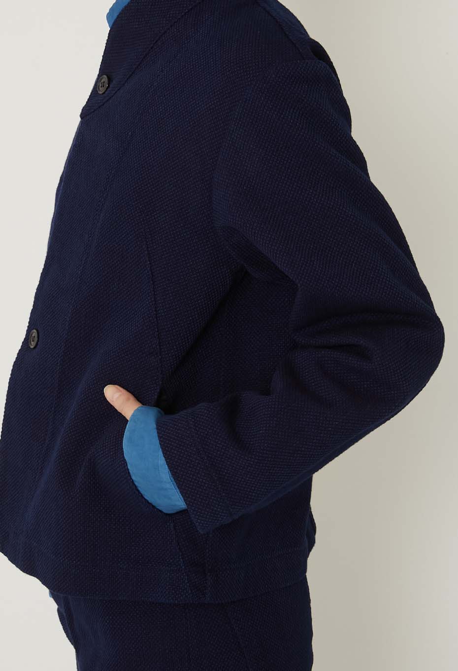 Blue Blue Japan Woman's Sashiko Double Cloth Haori Jacket