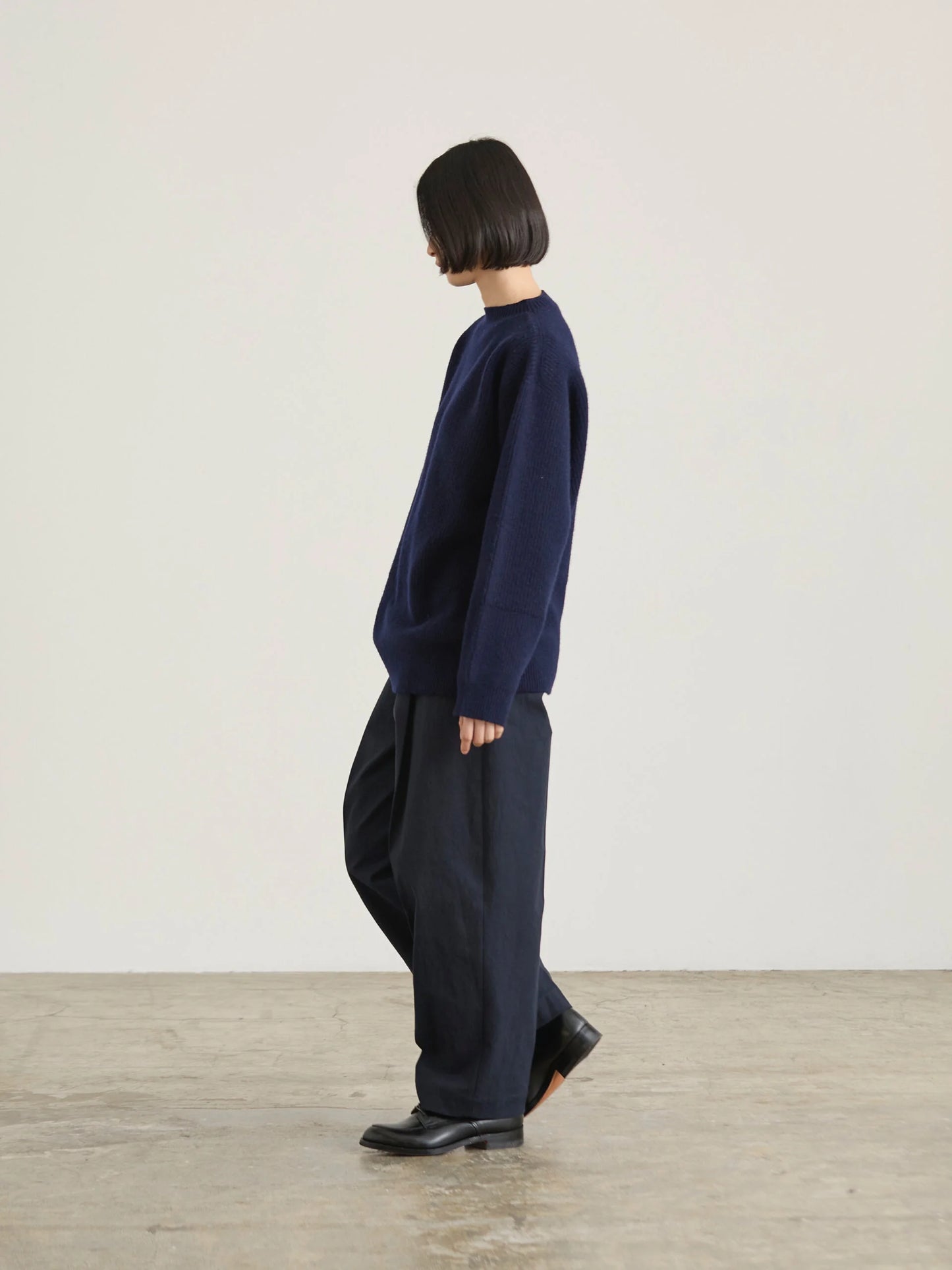 Nicholson & Nicholson Wavy Wool Knitted Sweater - Navy