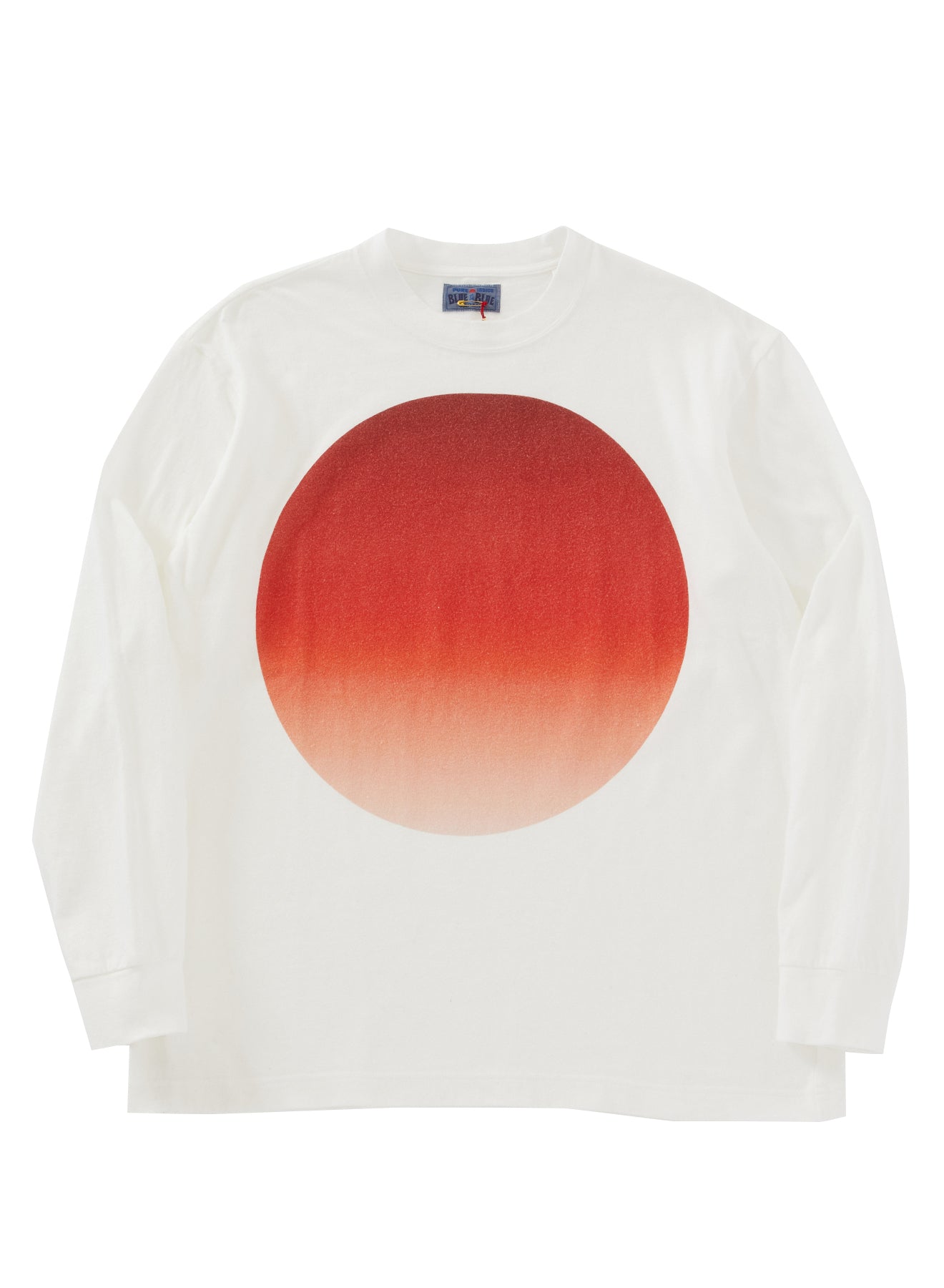 (25% off) Blue Blue Japan Unisex Knitted Gradation "Omaru" Slub Cotton T-shirt - Red