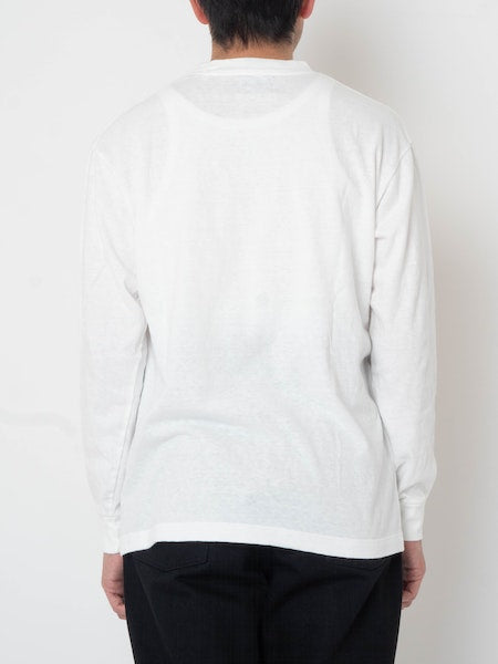 (25% off) Blue Blue Japan Unisex Knitted Gradation "Omaru" Slub Cotton T-shirt - Red
