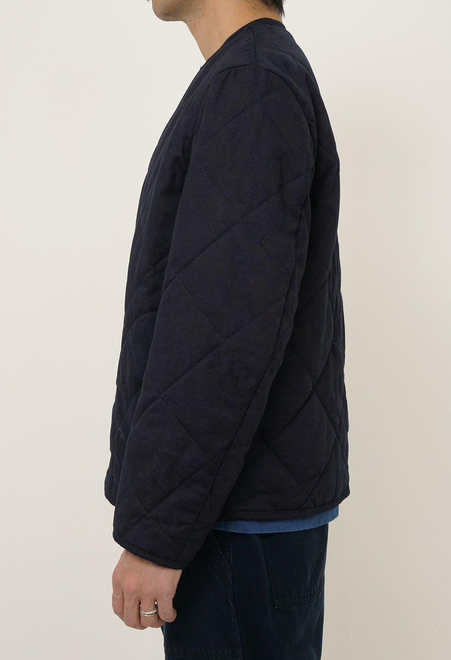 Blue Blue Japan "Tsujigahana" Jacquard Quilted Short Jacket (Unisex)