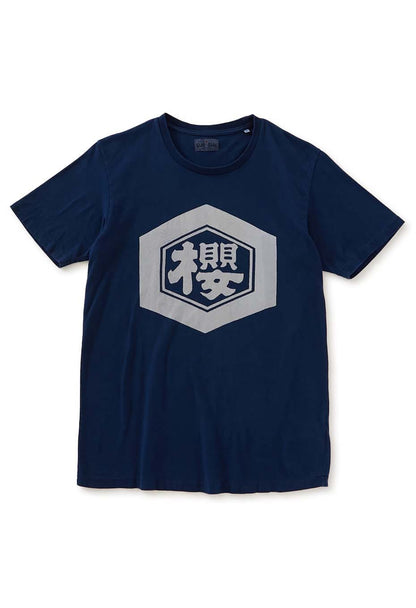 Blue Blue Japan Unisex Knitted indigo Rokkaku Sakura T-shirt