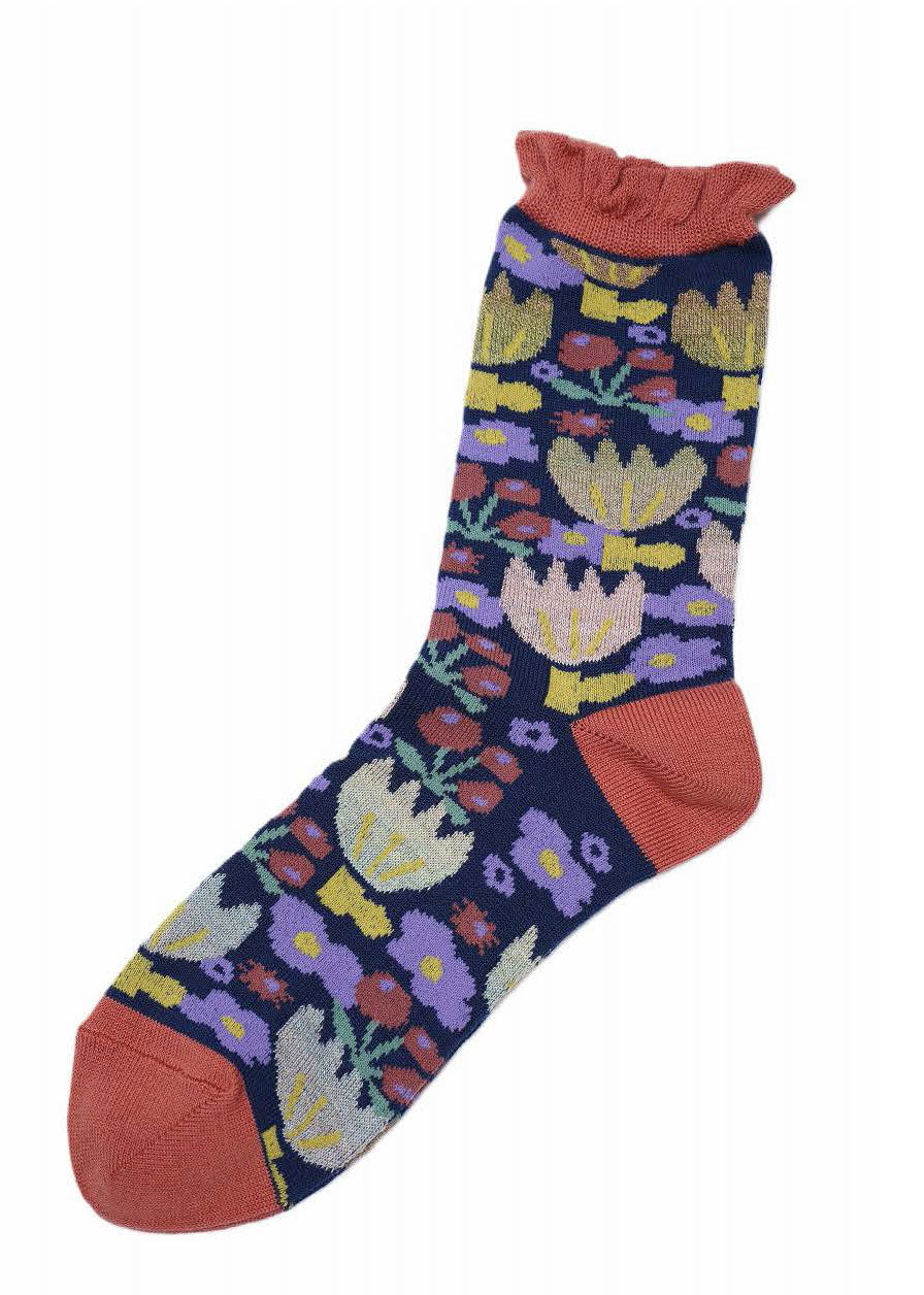 M. & Kyoko Cotton Socks - Blue (1125)