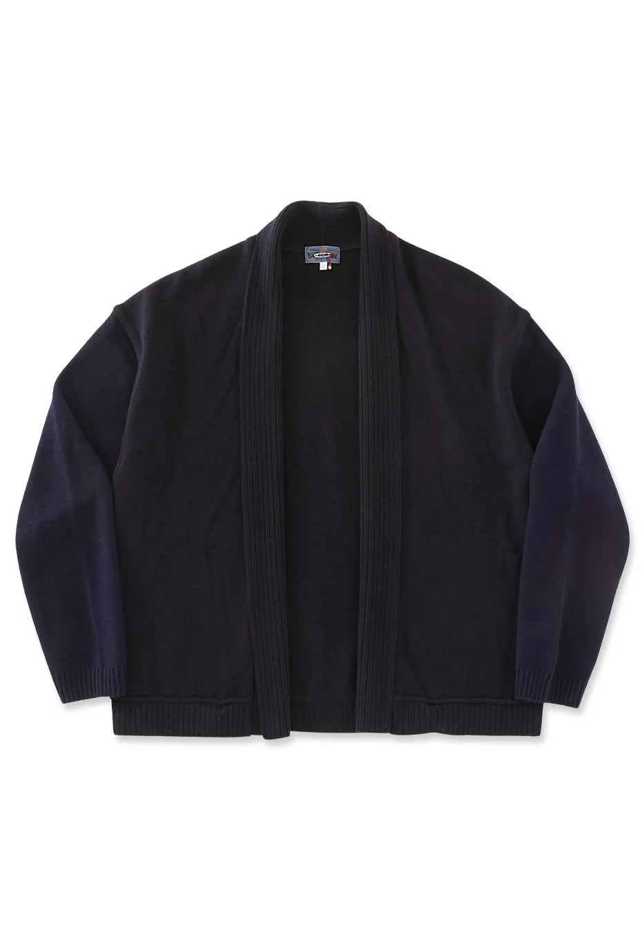 Blue Blue Japan Unisex Knitted Yak Cashmere Mixed Haori Cardigan - Dark Navy