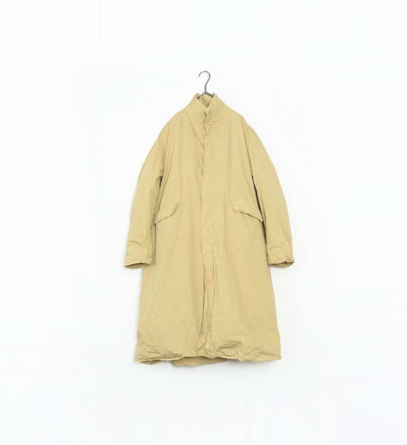 Veritecoeur Garment Dye Long Coat - Beige
