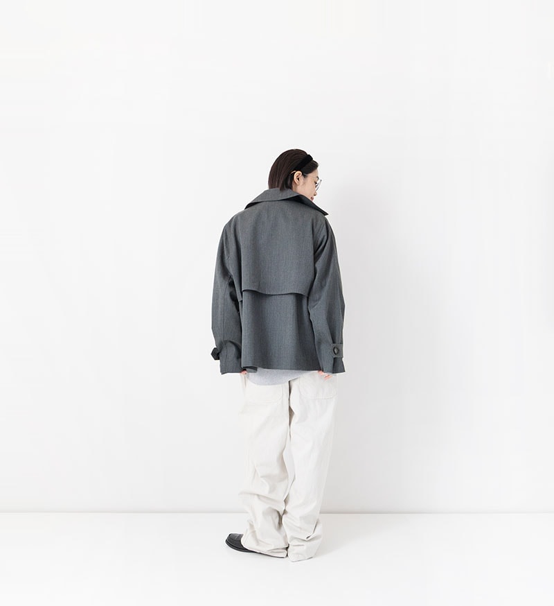 Veritecoeur Short Trench Coat - Top Gray