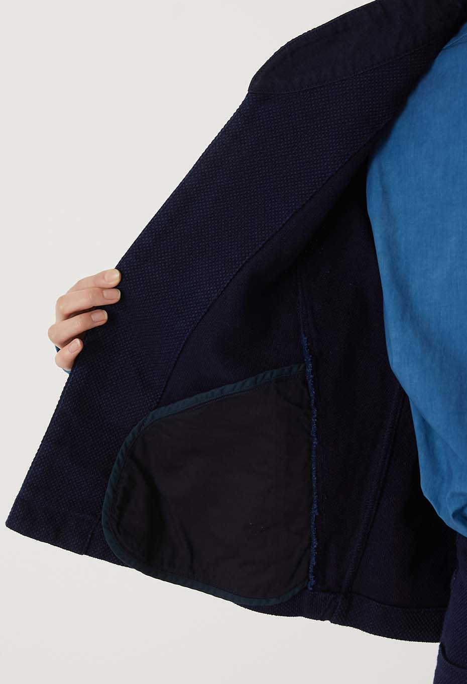 Blue Blue Japan Woman's Sashiko Double Cloth Haori Jacket
