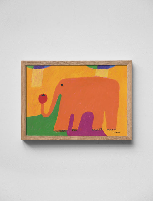 Fine Little Day Poster -Orange Elephant by Yoshiko Hada