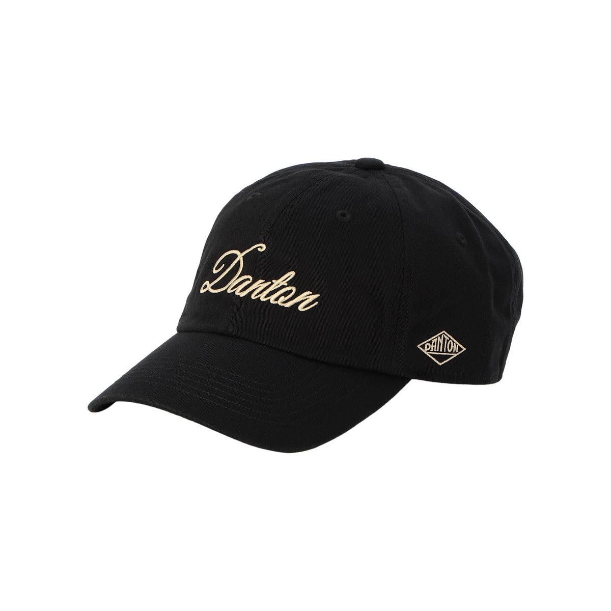 Danton 6 Panel Chino Cloth Baseball Cap - Black * Beige Logo