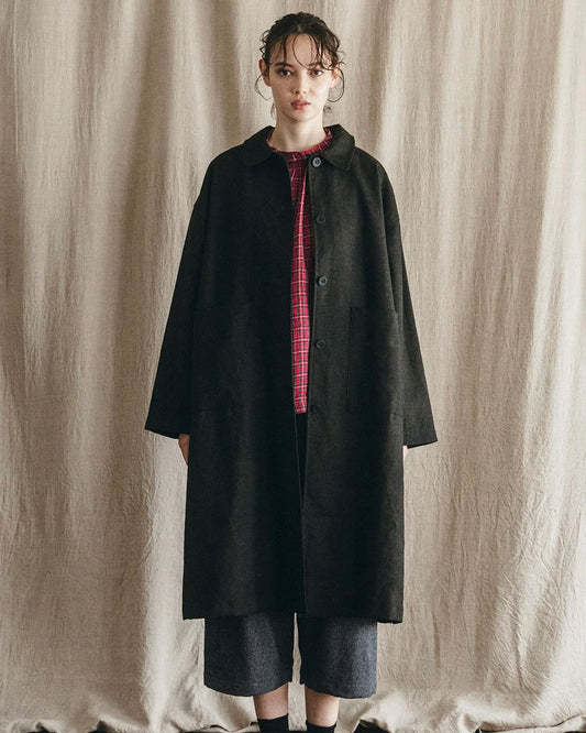 Fog Linen Work Rasa Coat - Black