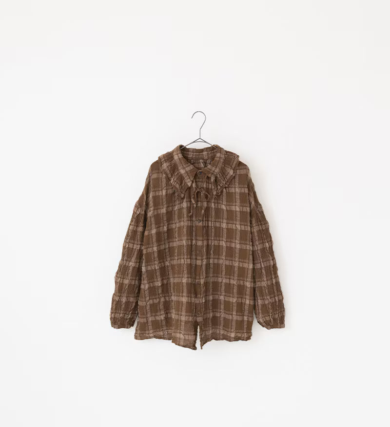 Veritecoeur Favorite Check Blouse- Brown