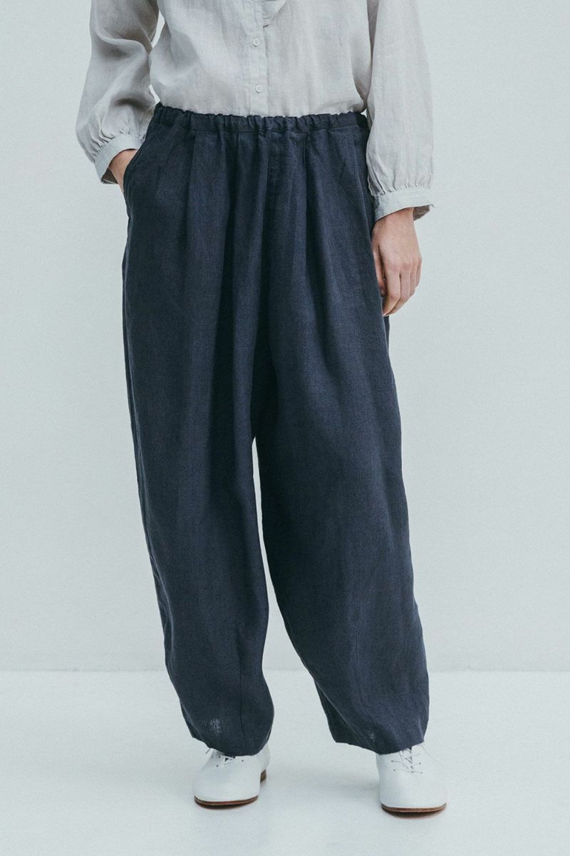 Fog Linen Work Quinn Cocoon Pants - Macadam