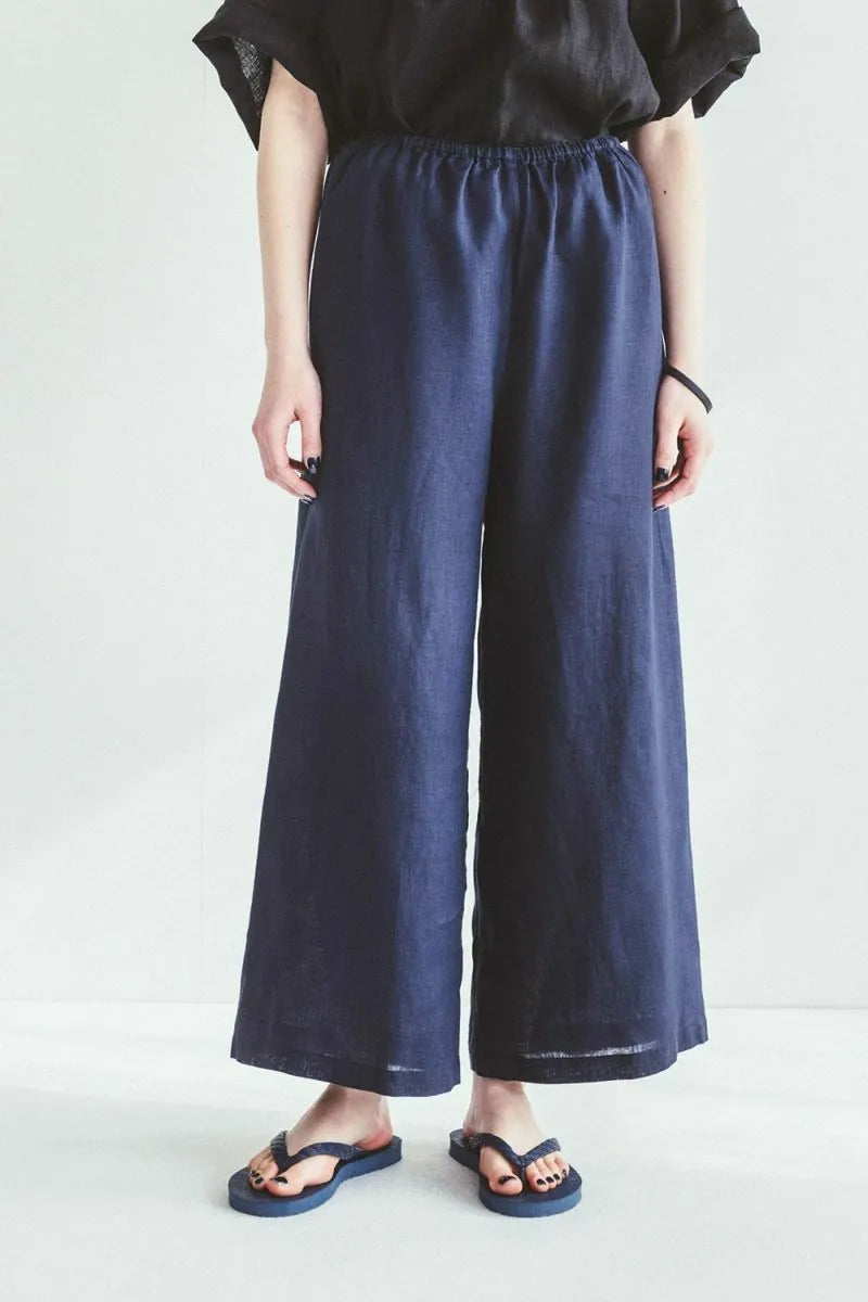 Fog Linen Work Linen Pettipants - Blue Indigo