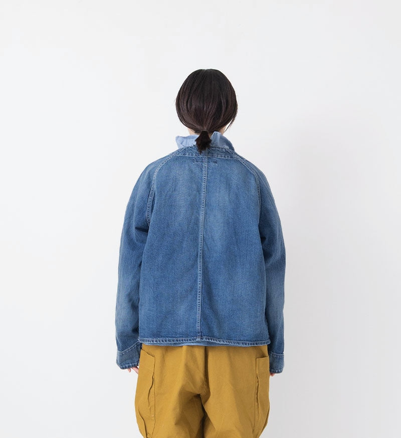 Veritecoeur Denim Collarless Jacket - Bleach