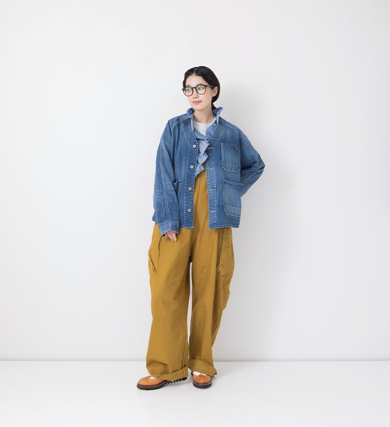 Veritecoeur Denim Collarless Jacket - Bleach