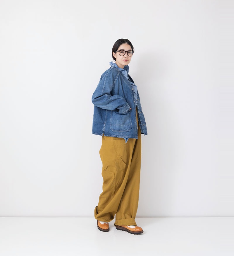 Veritecoeur Denim Collarless Jacket - Bleach