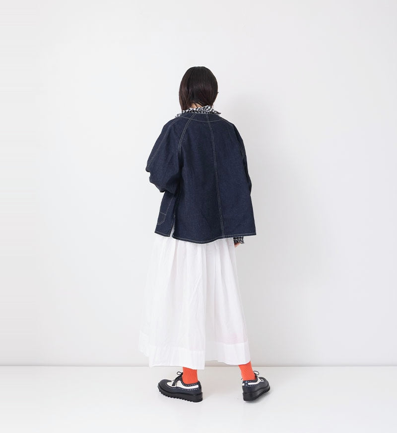 Veritecoeur Denim Collarless Jacket - One Wash