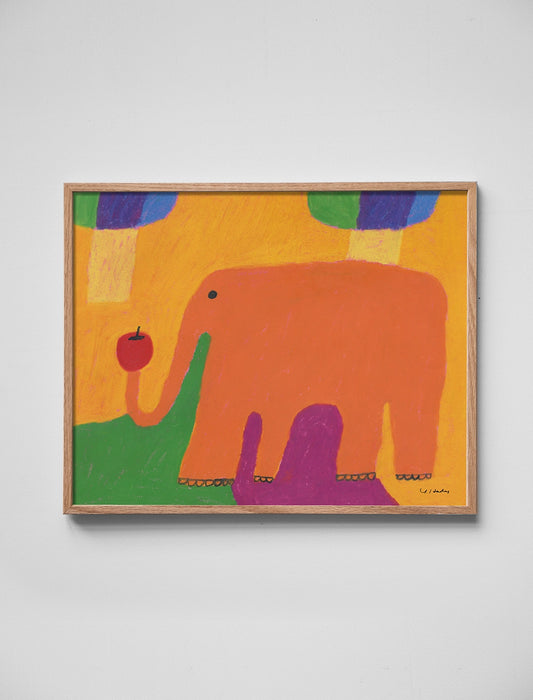 Fine Little Day Poster -Orange Elephant by Yoshiko Hada