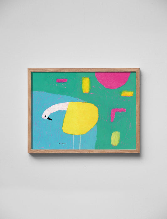 Fine Little Day Poster - A Bird In The Lake by Yoshiko Hada