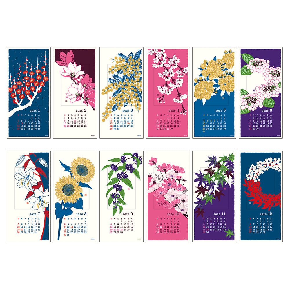 Midori 2026 Wall-Hanging Echizen Washi Calendar