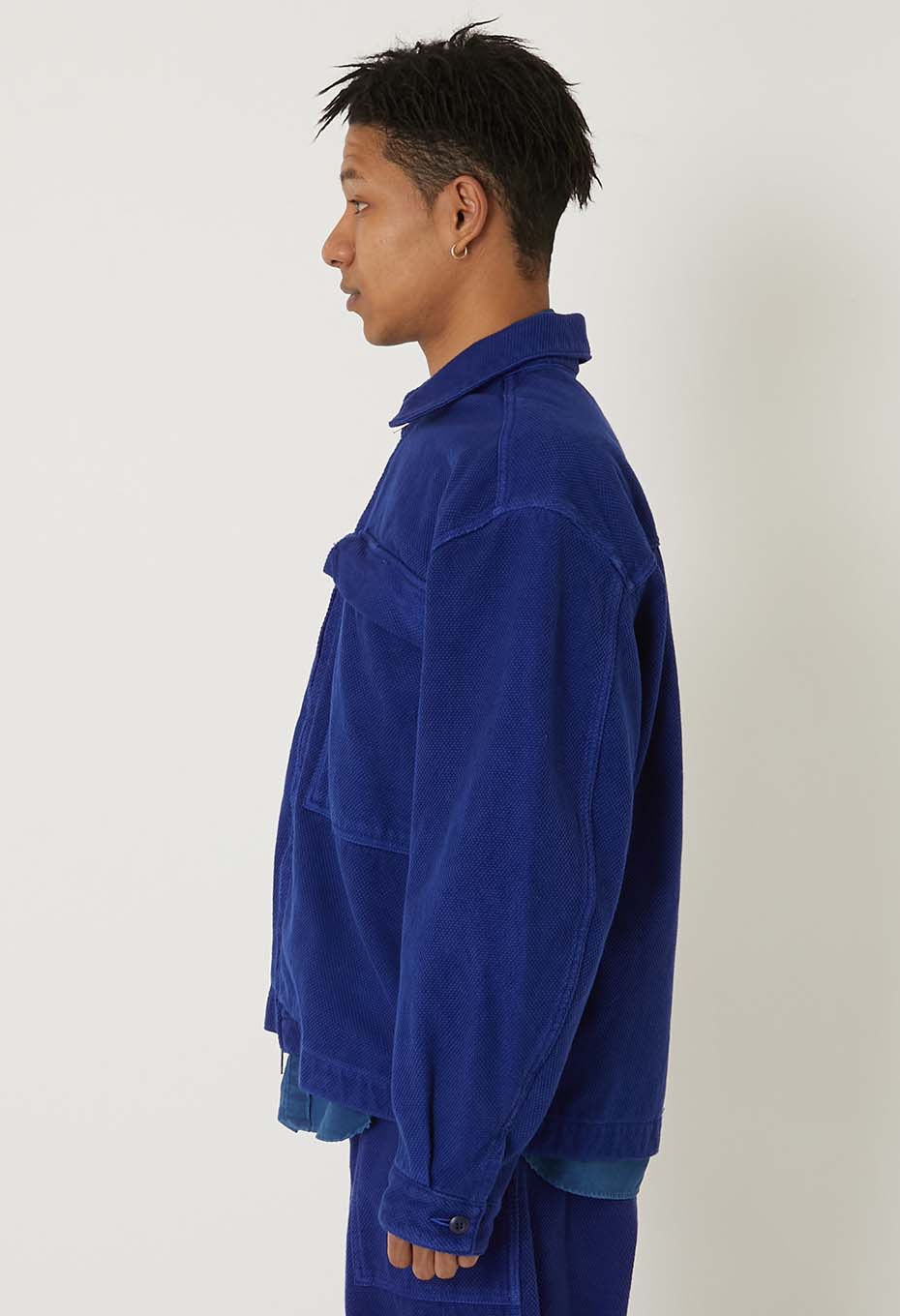 Blue Blue Japan Mens' Woven Sashiko Hand-dyed Zip-up Jacket