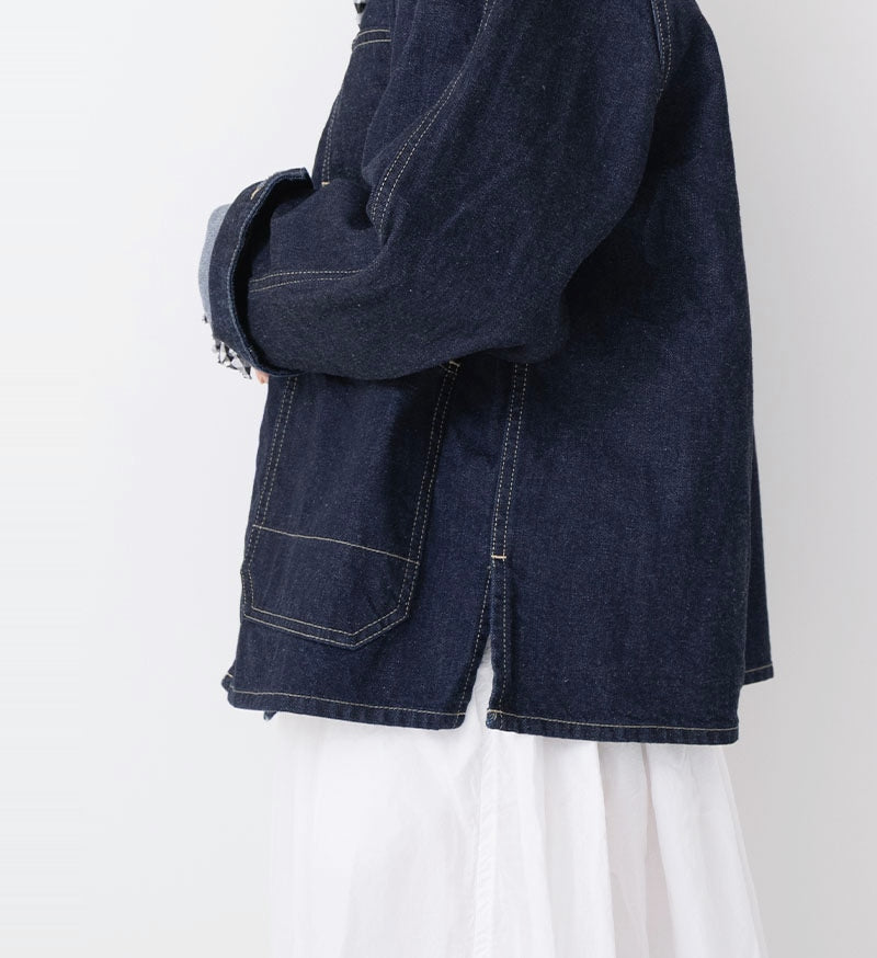 Veritecoeur Denim Collarless Jacket - One Wash