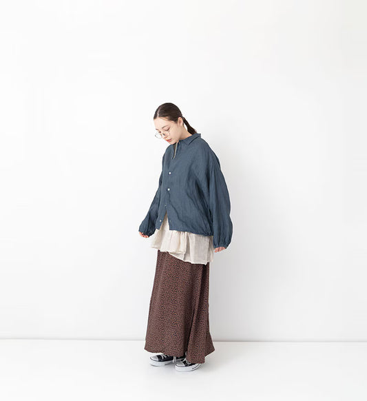 Veritecoeur Ink-dyed Linen Shirt Jacket - Gray