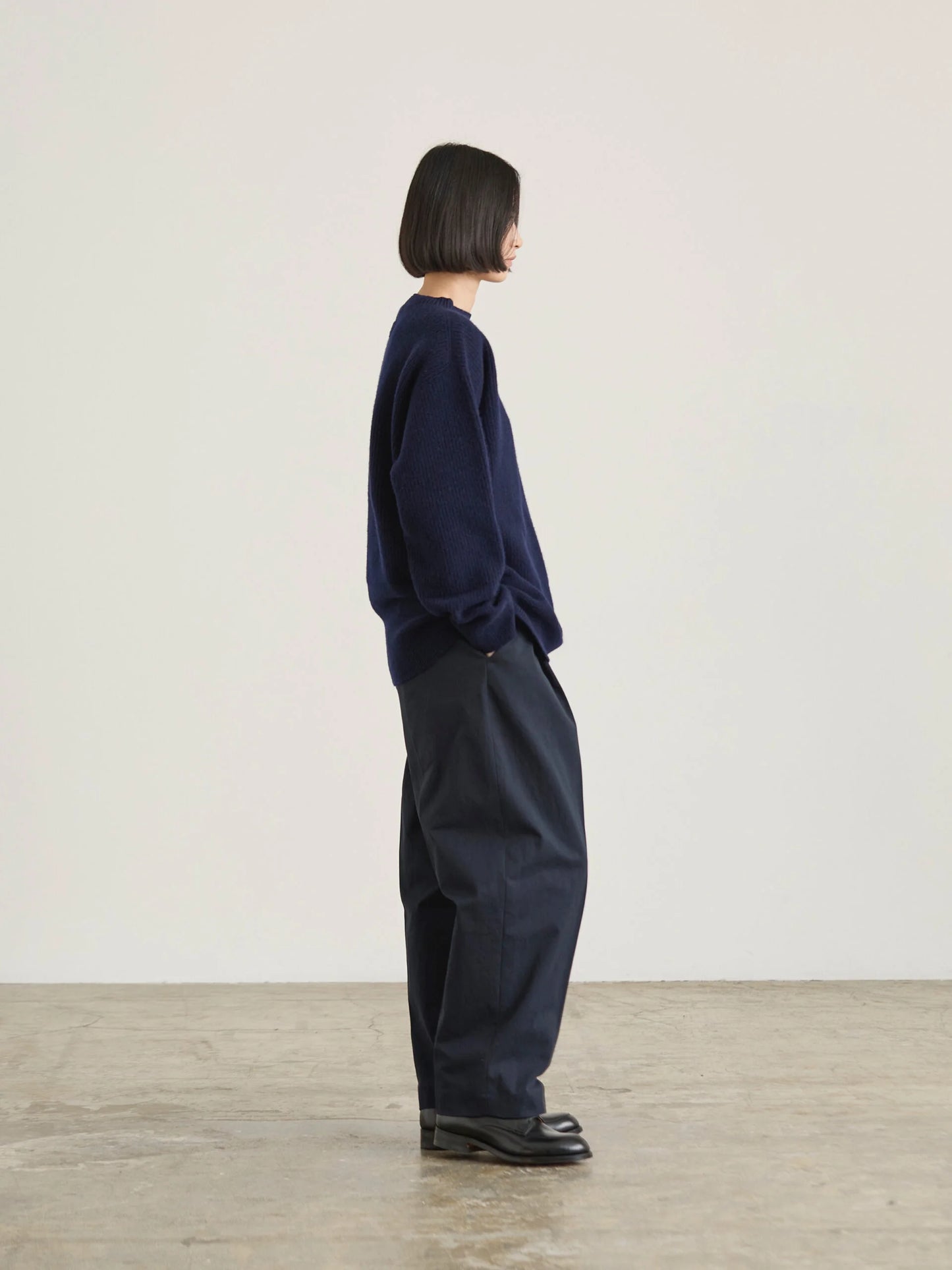 Nicholson & Nicholson Wavy Wool Knitted Sweater - Navy