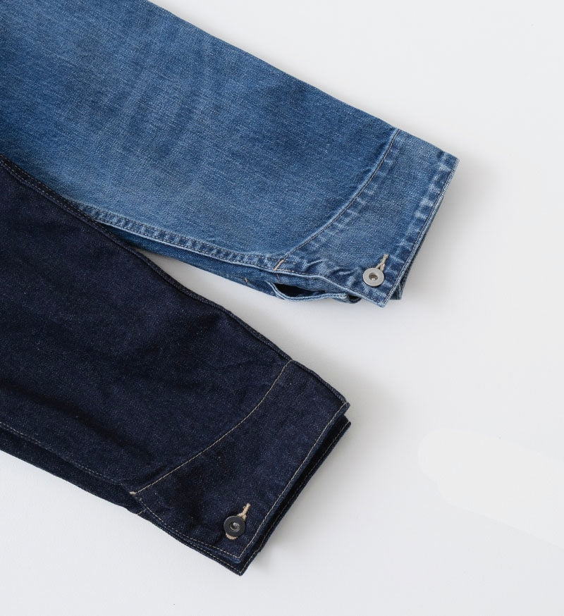 Veritecoeur Denim Collarless Jacket - Bleach