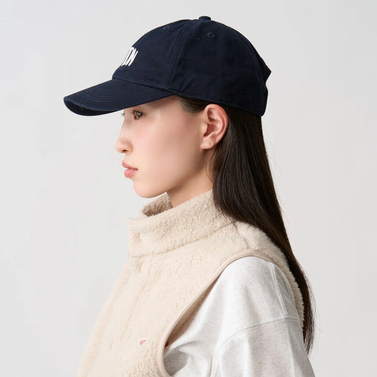 Danton 6-Panel Unisex Cotton Twill Baseball Cap- Black with White Logo
