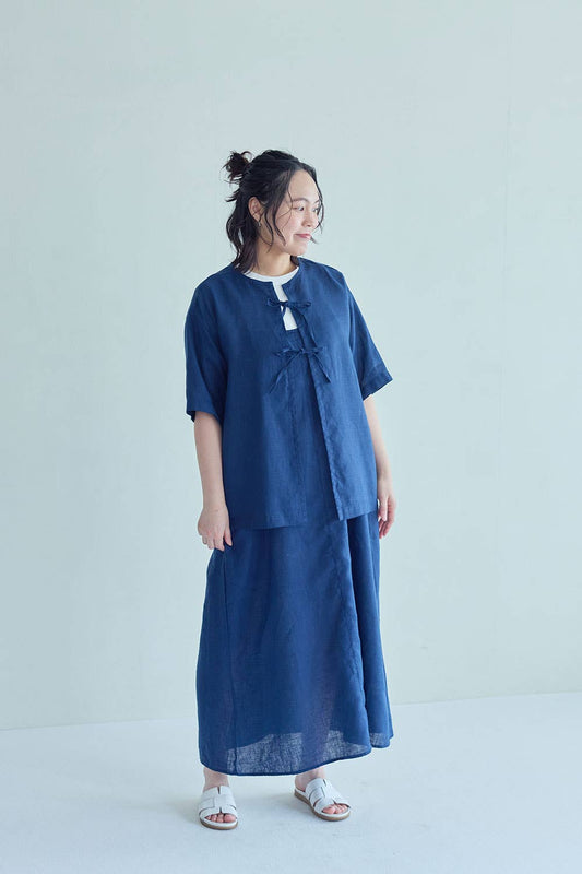 Fog Linen Work Anne Top Blue Nuit