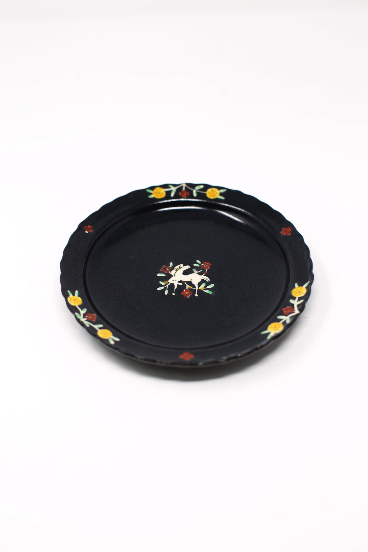 Misao Yajima No. 4 Small Round Plate - Horse (矢島操)