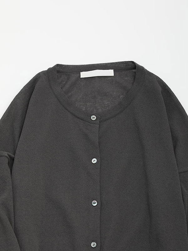 evam eva Cotton Cardigan - Blue Gray