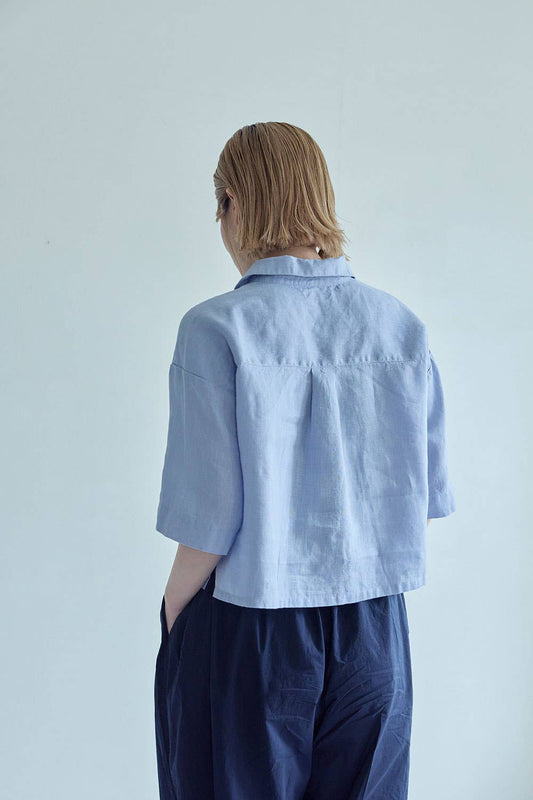 Fog Linen Work Jamie Top Blue Pale