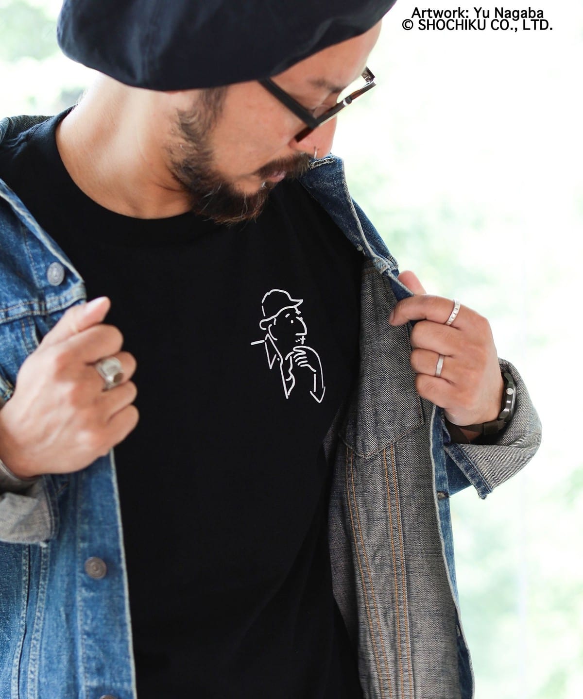 BEAMS Japan x Ozu Yasujiro T-shirt - 120th Anniversary (Black)