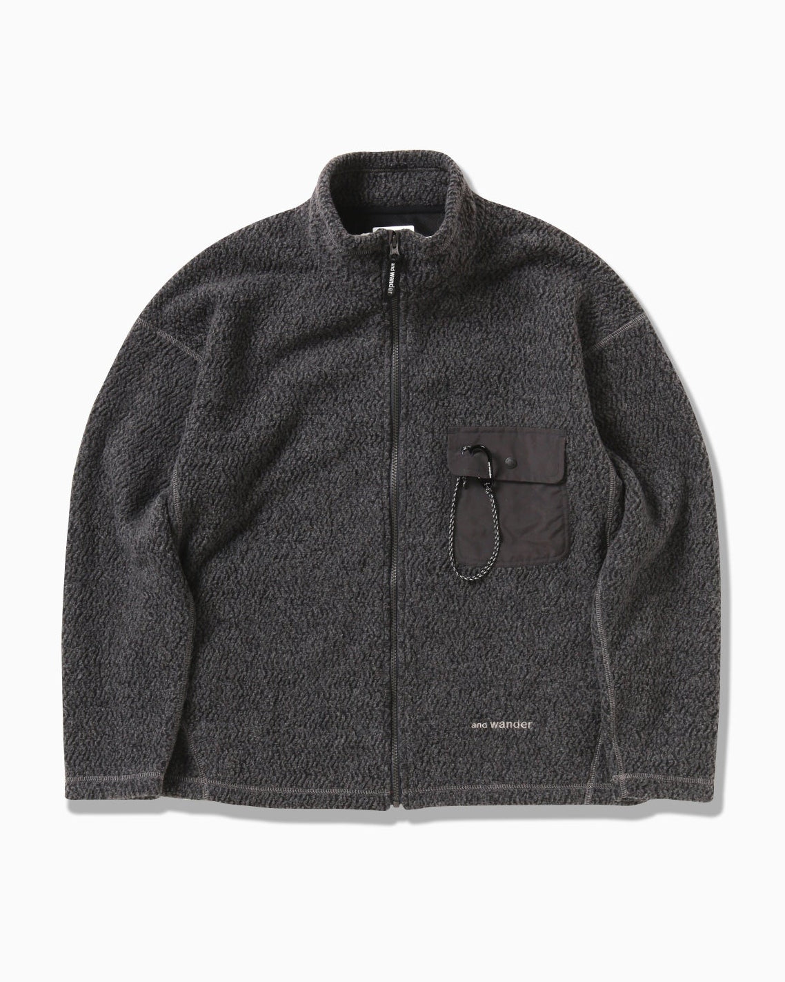 And Wander Unisex Re Wool Zip Jacket - Charcoal
