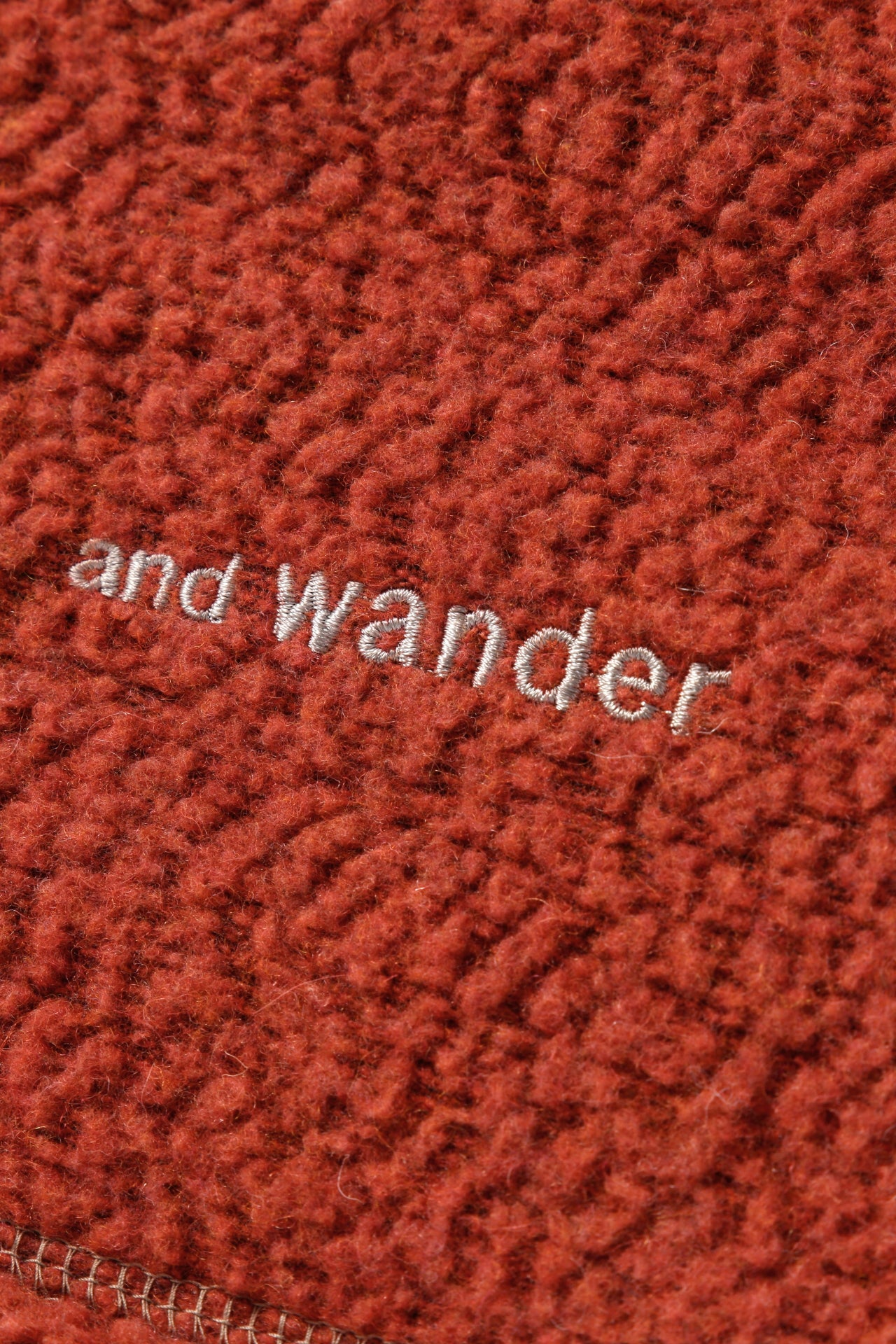 And Wander Unisex Re Wool Zip Jacket - Red
