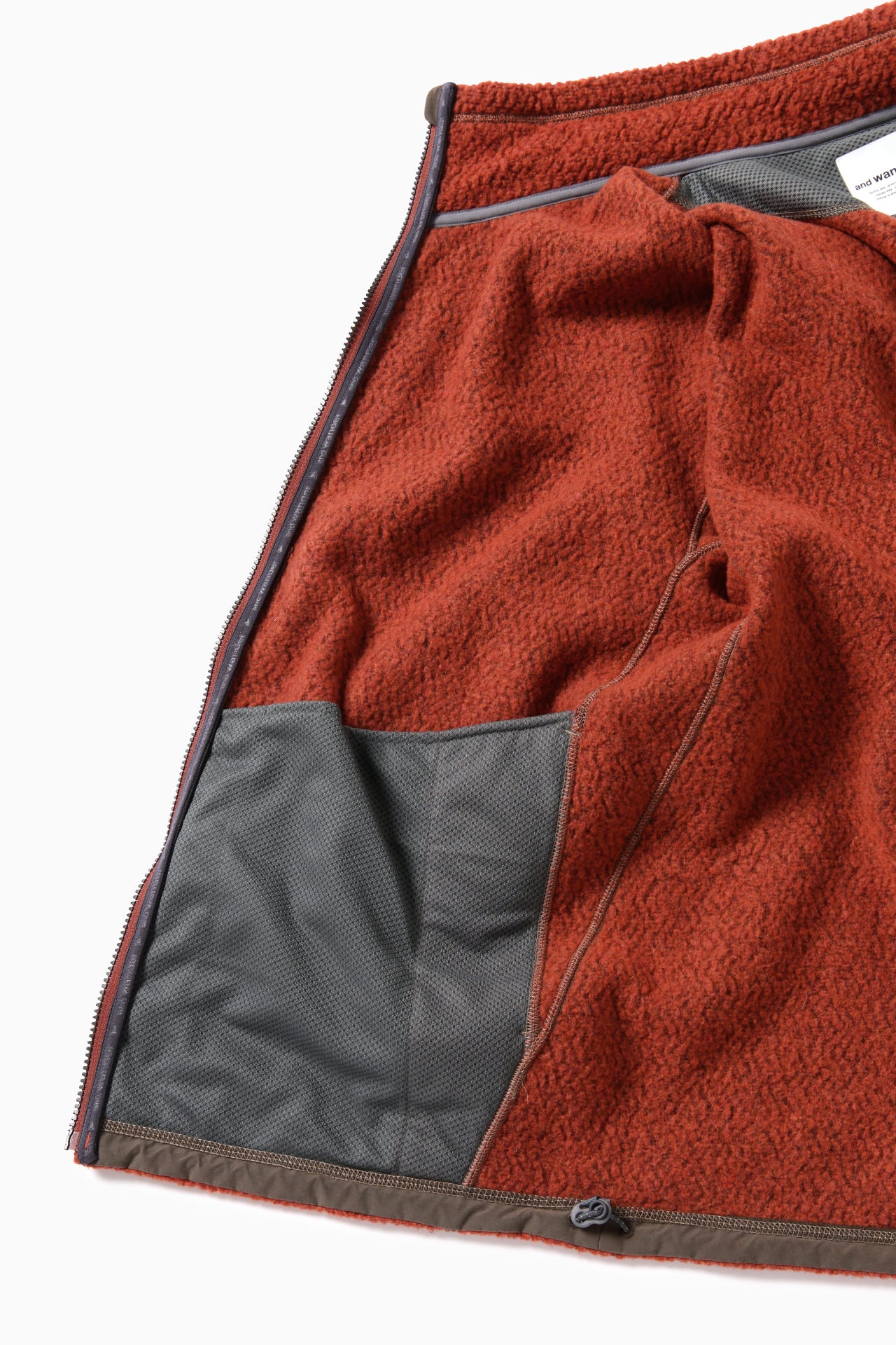 And Wander Unisex Re Wool Zip Jacket - Red