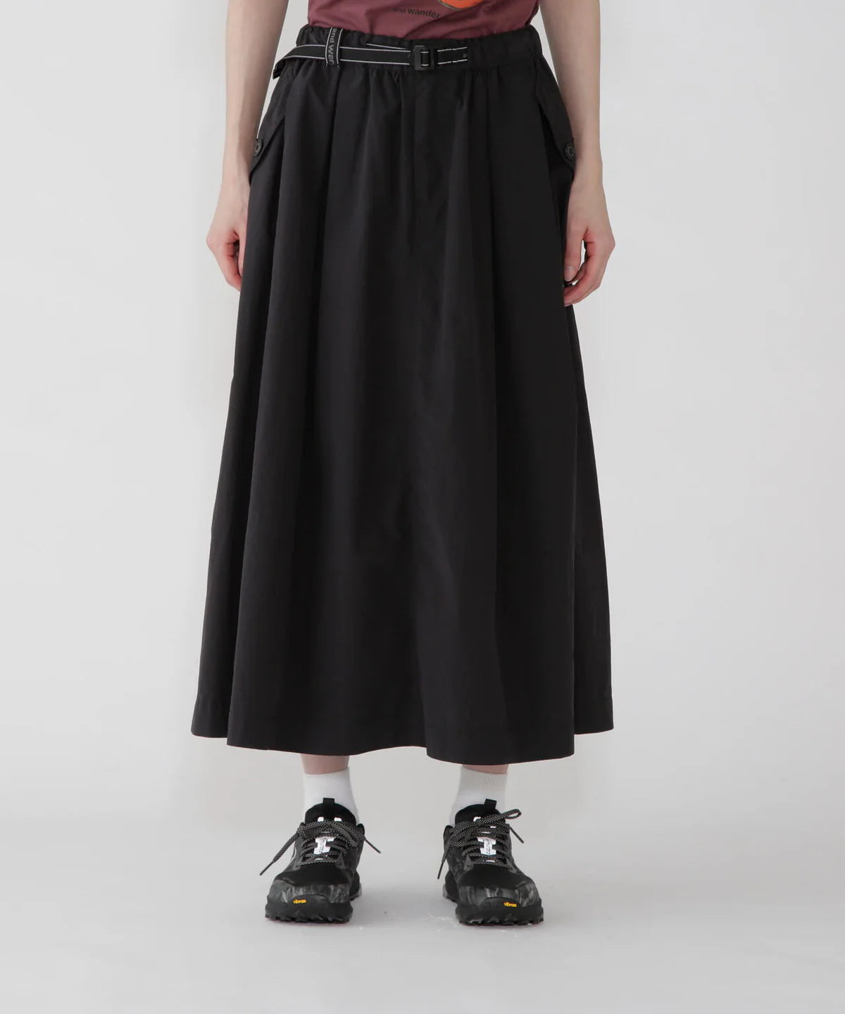 And Wander Oversized Cargo Skirt - Black